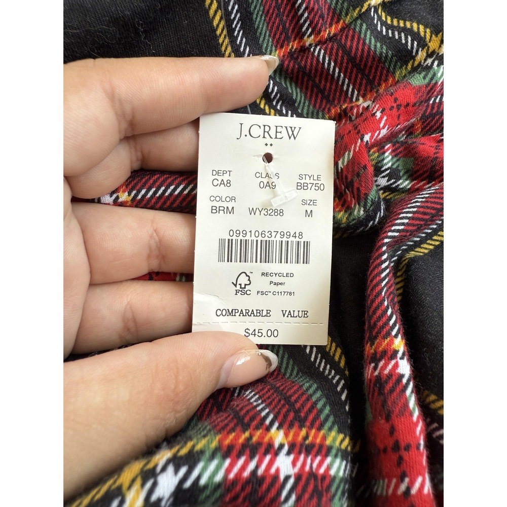 J. Crew Tissue Turtleneck Women's Medium Stewart Plaid Long Sleeve 100% Cotton - Picture 4 of 8